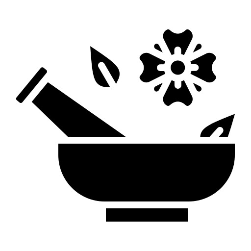 Tierheilpraxis Am Moor - Tierheilpraktikerin, Aromaberaterin, Hundepension - Symbol für Mörser und Kräuter